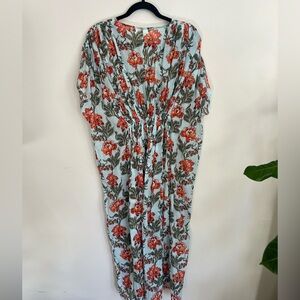 Anthropology- OS - 100% Cotton - Floral Maxi Coverup with Smocked Waist